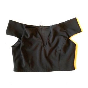 Forever21 Grease Black off shoulder crop top small